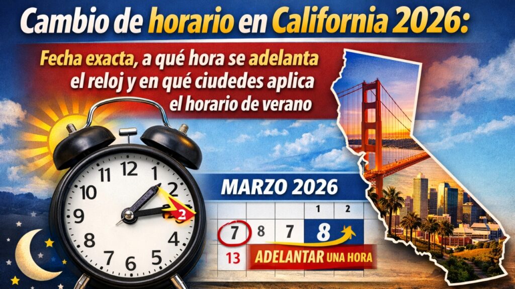 Cambio de horario en California 2026: fecha exacta, a qué hora se adelanta el reloj y en qué ciudades aplica el horario de verano