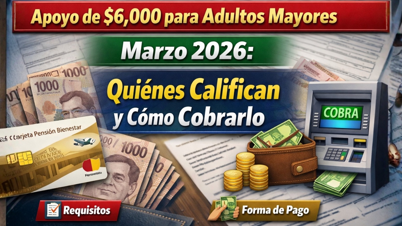Apoyo de $6,000 para Adultos Mayores Marzo 2026: Quiénes Califican y Cómo Cobrarlo